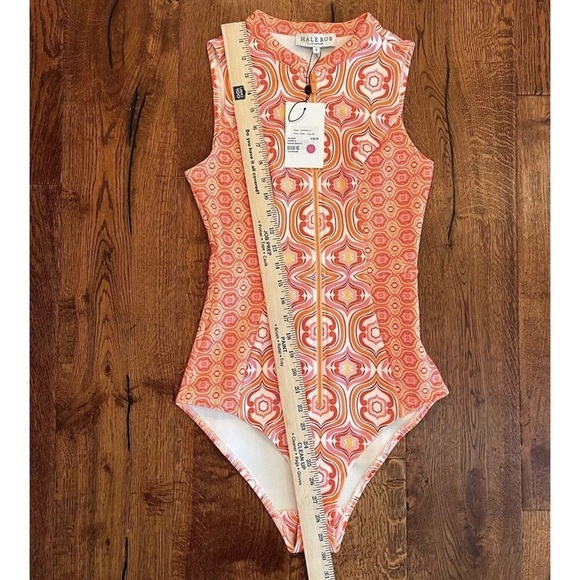 Hale Bob Scuba Swimsuit One Piece Sz S Surf Shivani Front Zipper Modest NWT $156 - Picture 6 of 15